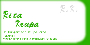 rita krupa business card